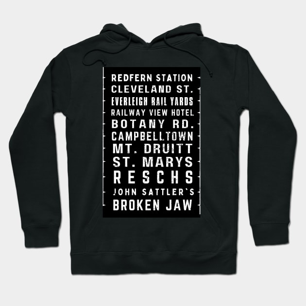 JOHN SATTLER - SYDNEY BUS DESTINATION ROLL Hoodie by Simontology